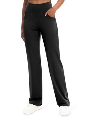 High-Rise Tummy Control Wide Leg Yoga Pants with Pockets